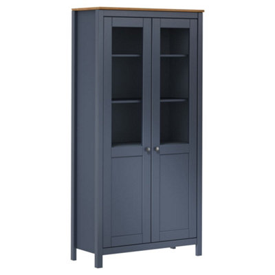 Berkfield Highboard Hill Range Grey 85x37x170.5 cm Solid Pine Wood