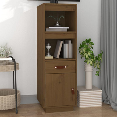 Berkfield Highboard Honey Brown 34x40x108,5 cm Solid Wood Pine