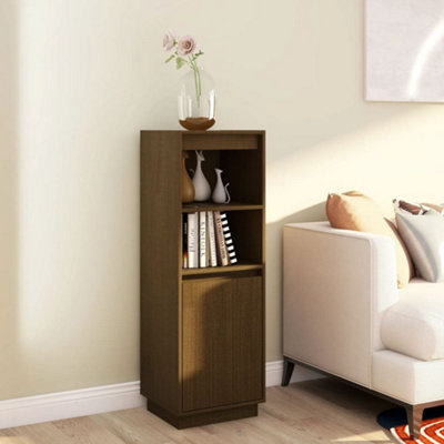 Berkfield Highboard Honey Brown 37x34x110 cm Solid Wood Pine