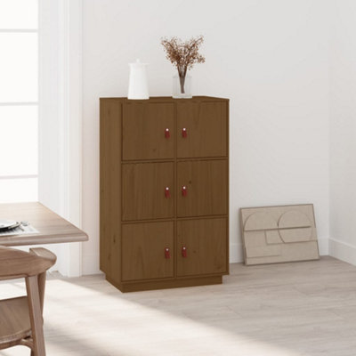 Berkfield Highboard Honey Brown 67x40x108.5 cm Solid Wood Pine