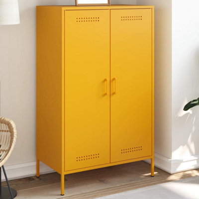 Berkfield Highboard Mustard Yellow 68x39x113 cm Steel