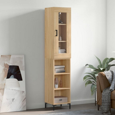 Berkfield Highboard Sonoma Oak 34.5x34x180 cm Engineered Wood