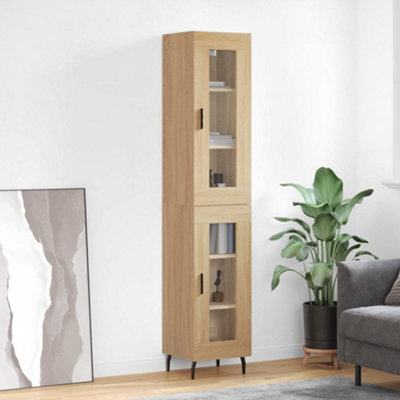 Berkfield Highboard Sonoma Oak 34.5x34x180 cm Engineered Wood
