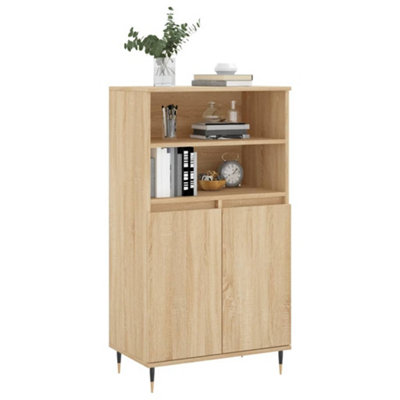 Berkfield Highboard Sonoma Oak 60x36x110 cm Engineered Wood