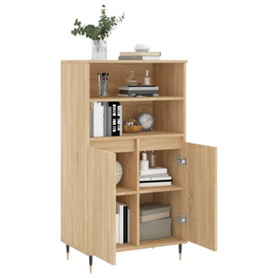 Berkfield Highboard Sonoma Oak 60x36x110 cm Engineered Wood