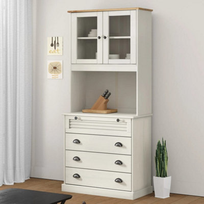 Berkfield Highboard VIGO White 80x40x176 cm Solid Wood Pine