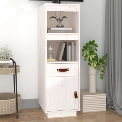 Berkfield Highboard White 34x40x108,5 cm Solid Wood Pine