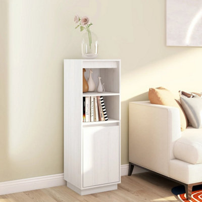 Berkfield Highboard White 37x34x110 cm Solid Wood Pine