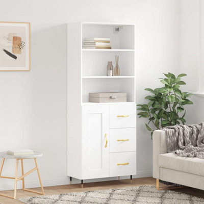 Berkfield Highboard White 69.5x34x180 cm Engineered Wood