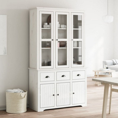 Berkfield Highborad "BODO" White 115.5x43x200.5 cm Solid Wood Pine