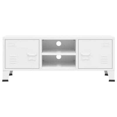 Berkfield Industrial TV Cabinet White 105x35x42 cm Metal