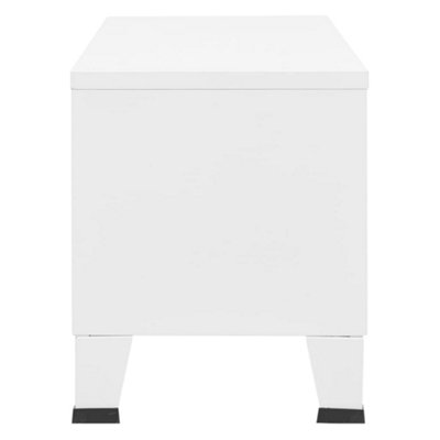 Berkfield Industrial TV Cabinet White 105x35x42 cm Metal