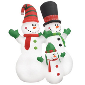 Berkfield Inflatable Snowman Family with LEDs 240 cm