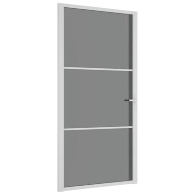 Berkfield Interior Door 102.5x201.5 cm White ESG Glass and Aluminium