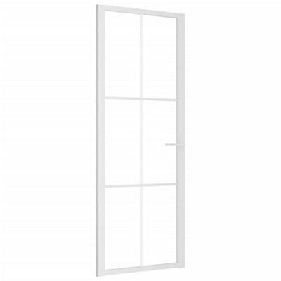 Berkfield Interior Door 76x201.5 cm White ESG Glass and Aluminium