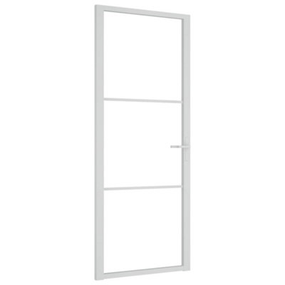 Berkfield Interior Door 83x201.5 cm White ESG Glass and Aluminium