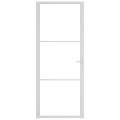 Berkfield Interior Door 83x201.5 cm White ESG Glass and Aluminium
