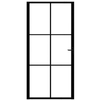 Berkfield Interior Door ESG Glass and Aluminium 102.5x201.5 cm Black