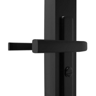 Berkfield Interior Door ESG Glass and Aluminium 102.5x201.5 cm Black