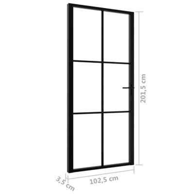 Berkfield Interior Door ESG Glass and Aluminium 102.5x201.5 cm Black