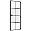 Berkfield Interior Door Slim Black 83x201.5 cm Tempered Glass and Aluminium