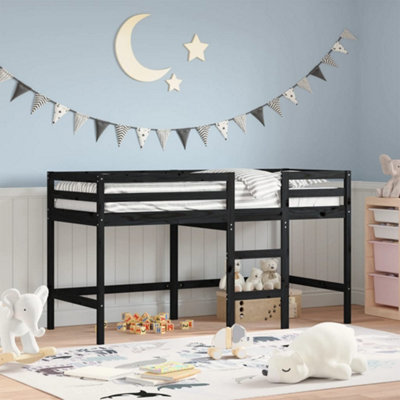 Black wood on sale loft bed