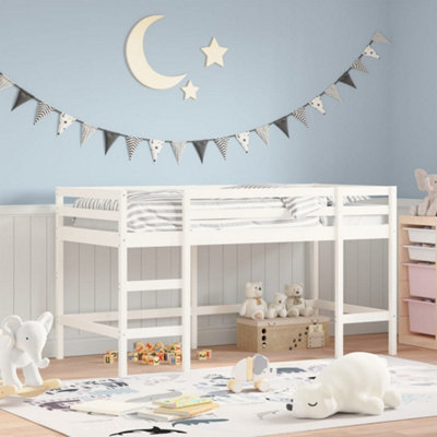 Berkfield Kids' Loft Bed with Ladder White 80x200 cm Solid Wood Pine