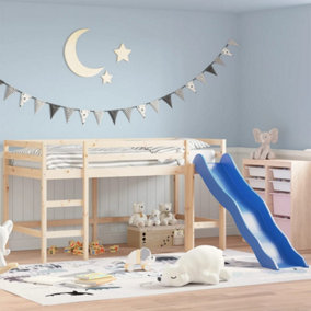 Berkfield Kids' Loft Bed with Slide 80x200 cm Solid Wood Pine