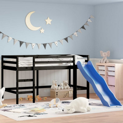 Black wooden on sale loft bed