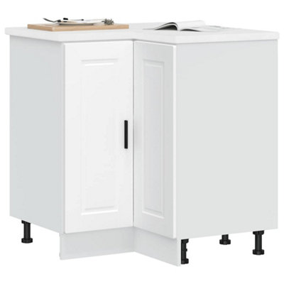 Berkfield Kitchen Corner Base Cabinet Porto White Engineered Wood