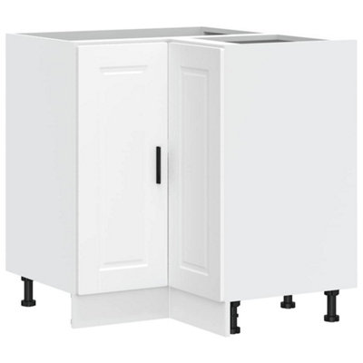 Berkfield Kitchen Corner Base Cabinet Porto White Engineered Wood