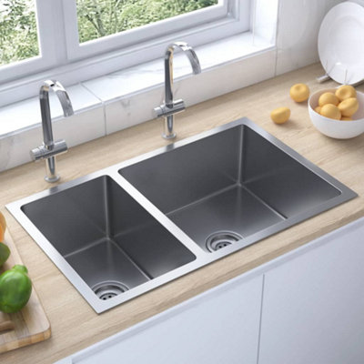 Berkfield Kitchen Sink Stainless Steel