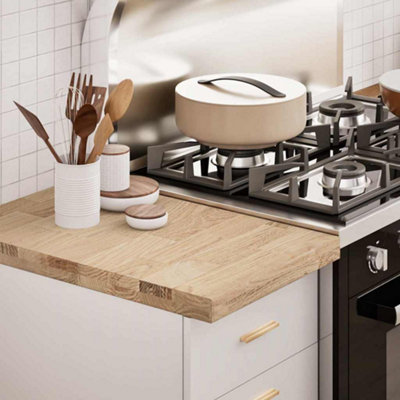 Berkfield Kitchen Worktop 40x63.5x4 cm Solid Wood Oak Rectangular