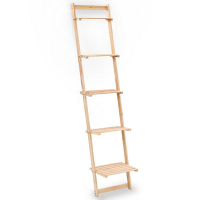 Berkfield Ladder Wall Shelf Cedar Wood 41.5x30x176 cm