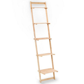 Berkfield Ladder Wall Shelf Cedar Wood 41.5x30x176 cm