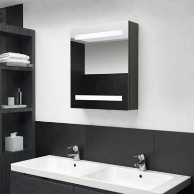 Berkfield LED Bathroom Mirror Cabinet Anthracite 50x14x60 cm