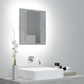 Berkfield LED Bathroom Mirror Cabinet Concrete Grey 40x12x45 cm