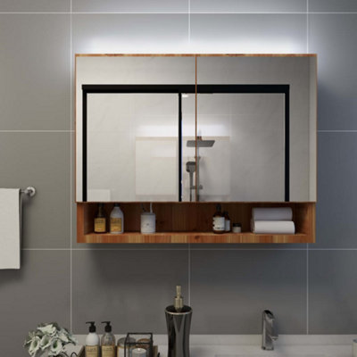 Bathroom mirror cabinet with deals lights b&q