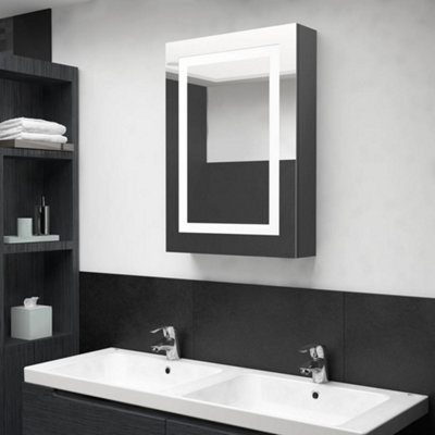 Berkfield LED Bathroom Mirror Cabinet Shining Grey 50x13x70 cm Price Comparisons | Compare The Build
