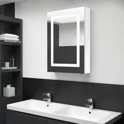 Berkfield LED Bathroom Mirror Cabinet Shining White 50x13x70 cm Price Comparisons | Compare The Build