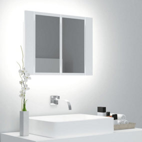 Berkfield LED Bathroom Mirror Cabinet White 60x12x45 cm