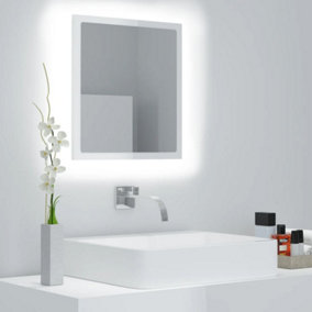 Berkfield LED Bathroom Mirror High Gloss White 40x8.5x37 cm Engineered Wood