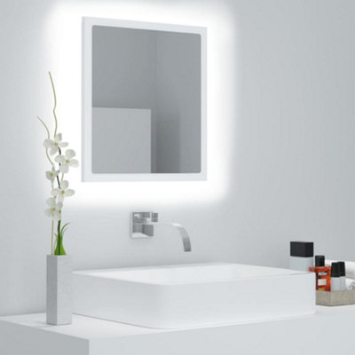 Berkfield LED Bathroom Mirror White 40x8.5x37 cm Engineered Wood Price Comparisons | Compare The Build