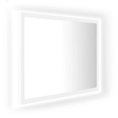 Berkfield LED Bathroom Mirror White 60x8.5x37 cm Engineered Wood