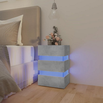 Berkfield LED Bedside Cabinet Concrete Grey 45x35x67 cm Engineered Wood