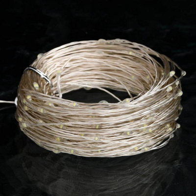 Berkfield LED Micro Fairy String Lights 40m 400 LED Cold White 8 Function