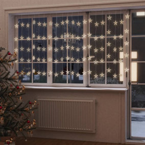 Berkfield LED Star Curtain Fairy Lights 500 LED Warm White 8 Function