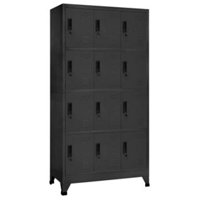 Berkfield Locker Cabinet Anthracite 90x45x180 cm Steel