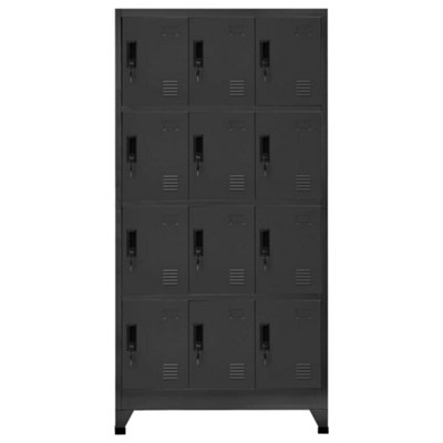 Berkfield Locker Cabinet Anthracite 90x45x180 cm Steel