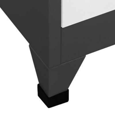 Berkfield Locker Cabinet Anthracite and White 90x40x180 cm Steel